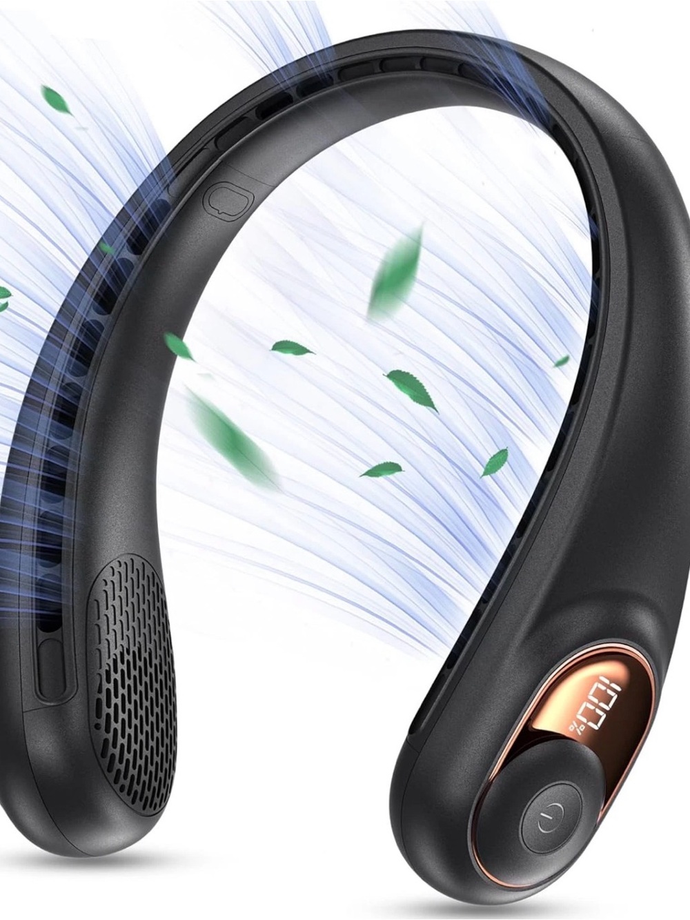 3 speed ultra quiet Black and Gold Blade-less Neck Fan